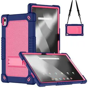 Kebiory for Onn 12.1 inch Tablet Pro 100146663 Case 2024 Kids Friendly Case with Shoulder Strap Stand for New Walmart Onn 12.1 inch Tablet Pro 2024 Model Cover (NavyPink)