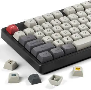 XDA Profile PBT Keycaps, Retro Game Console Custom Keycap Set, XVX Keyboard Keycap 75 Percent with Dye-Sublimation Suitable for Most 65% 80% 100% Gateron Cherry MX Switches Mechanical Keyboard