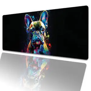 amepay Cosmic French Bulldog Gaming Mouse Pad 31.5x11.8in,Dog Large Extended Desk Mat with Non-Slip Rubber Base,Puppy Big Mousepad for Laptop Computer PC,for Gamer Office Home Decor,Deskmat Gifts