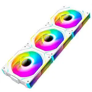 ICOLER JM-V1 PC Fans 120 Fan White Edition,Infinity Mirror Module Daisy-Chain 5V ARGB Fans 120mm Triple Pack for Case Fan
