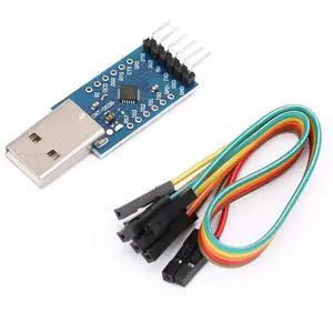 Walfront CP2104 Serial Converter USB 2.0 to TTL UART 6PIN Module Serial Converter Board Module with Wire and Indicator Light