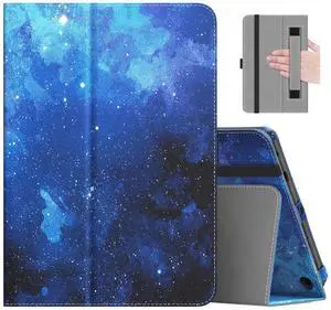 MoKo Case Fits All-New Amazon Kindle Fire HD 8 & 8 Plus Tablet (12th Generation/10th Generation, 2024/2022/2020 Release) 8",Slim Folding Stand Cover with Auto Wake/Sleep, Blue Starry Sky