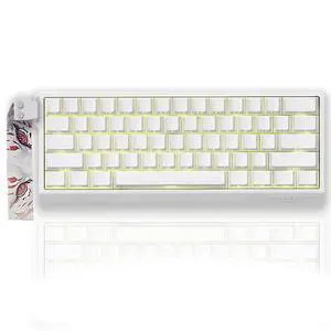 SUEHIODHYxMADLIONS MAD60 HE RGB 60% Wired Magnetic Switch Mechanical Keyboard with Adjustable Actuation, 8000 Hz Polling Rate, 16 Million Colors RGB Backlit Gaming Keyboard for PC Gamer(White)