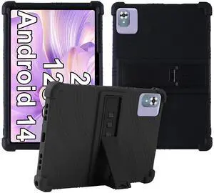 Case for FEZAWIO F11 Android 14 Tablet 10 in,Soft Silicone Protector Cover for FEZAWIO F11 Android 14, Kids Friendly,Adjustable Stand Tablet Cover,4 Corners Thicken Shockproof (Black)