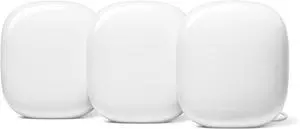 Google Nest WiFi Pro - Wi-Fi 6E - Reliable Home Wi-Fi System with Fast Speed and Whole Home Coverage - Mesh Router - Non-Retail Packaging - 3 Pack - Snow