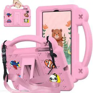 Kwamaz for Onn 7 inch Tablet Case (2024 Model) 100135924, with Strap Handle Stand, Kids EVA Shockproof Cover for Walmart Onn Tablet Case 7'' Gen 4, Pink