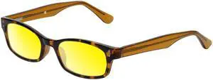 Medspex Corinne McCormack Channing Color Therapy Reading Glasses +2.50 Tortoise Havana Brown Gold Amber/Gold Yellow Womens Fluorescent Light Sensitivity Chromotherapy Chakra Healing