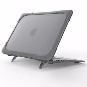 LJFLYXRI Enhanced Protection Case Compatible with MacBook Pro 14 Inch 2024-2021 [Model: A3112 A3185 A3401 A2918 A2992 A2779 A2442], Heavy Duty Rugged Shockproof Protective Cover (Grey)