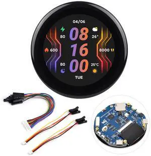 Waveshare ESP32-S3 2.1inch Capacitive Touch Round Display Development Board, 480×480, IPS, 32-bit LX7 Dual-core Processor, WiFi & Bluetooth, 262K Color, ESP32 with Display, 2.5D Curved Touch Panel