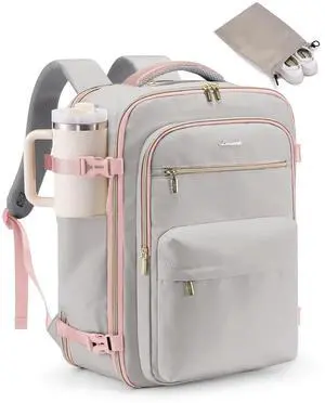 LOVEVOOK Carry On Travel Backpack for Women, Airline Approved Personal Item Bag with 17" Laptop Compartment, 40L Water-Resistant Weekender Backpack for Travel, Commuting, Business Trips