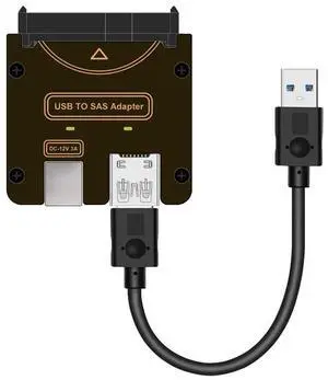 CY SFF-8482 SAS 29Pin to USB3.0 5Gbps Hard Disk Drive Raid Adapter with Chipset and Power Port (Need 12V/3A Power Supply)