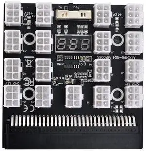 xiwai 1200W Server PSU Power Supply Breakout Board Adapter with 17 Ports ATX 6 Pin for DPS-800GB 1200FB 1200QB