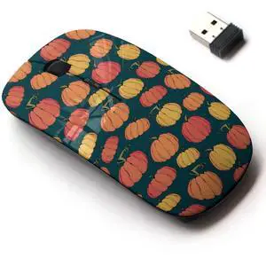 2.4G Wireless Mouse with Cute Pattern Design for All Laptops and Desktops with Nano Receiver - Rustic Fall red
