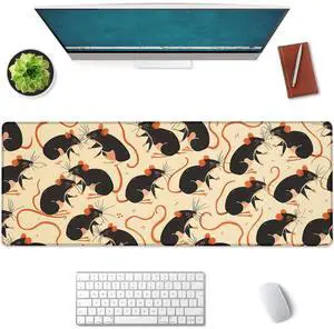 Mounidso Playful Mice Large Mouse Pad, Gaming Mouse Pad, Non-Slip Rubber Base, Office Accessories, Desk Mat, Rats MousePads for School, Work, Home Decor Gifts 31.5" x 11.8"