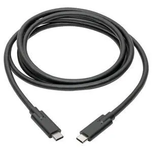 Tripp Lite USB-C to USB Type-C Cable, USB 3.2 Gen 1, 5A / 100W Charging, 5 Gbps Data, Thunderbolt 3 Compatible, Black, 6 Feet / 1.8 Meters, 3-Year Warranty (U420-006-5A)