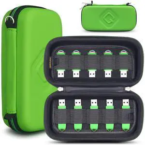QUENZROC USB Flash Drives Case Organizer Fits 20 Thumb Drives USB Sticks Holder Hard Shell Storage Case Portable Box Travel Carrying Pouch