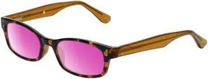 Medspex Corinne McCormack Channing Color Therapy Reading Glasses +1.00 Tortoise Havana Brown Gold Amber/Passion Purple Womens Fluorescent Light Sensitivity Chromotherapy Chakra Healing