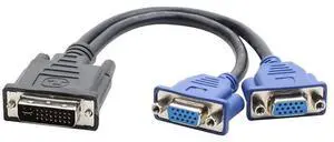 suckoo DVI24+5 to 2 Port VGA Video Cable Converter Laptop Host Graphics Card DVI-I External VGA TV Monitor Projector Adapter Splitter 1 in 2 Out Male to Female