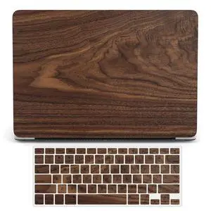 Case Compatible with MacBook Pro 13 Inch 2015 2014 2013 2012 Model A1502 & A1425, Plastic Hard Shell Protective Case with Keyboard Cover for Mac Pro Retina 13 Old Version - Wood Grain
