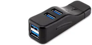 Govalue Mini USB 3.0 Hub 4 Port USB Hub USB Splitter for Laptop, USB Expander USB Multiple Adapter for Mouse,Keyborad,Printer,Flash Drive,Xbox and More (Black with 3.0 * 4 Hub)