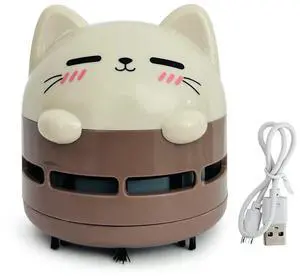 allydrew Mini Portable USB Desktop Vacuum, Mocha Cat