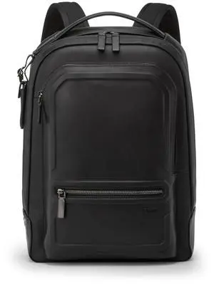 TUMI - Harrison Bradner Backpack - Men's Laptop Bag for Business & Travel - Fits up to 14" Screen - 16.5" X 11.5" X 3.5" - Black Bombe Leather
