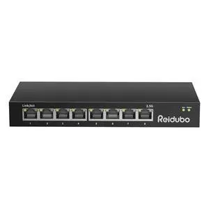 Reidubo Ethernet Switch, 8 Port 2.5gb Switch, 60Gbps Switching Capacity, Ideal for 2.5Gbps NAS/PC, 4K Video, WiFi6 Router, Wireless AP, Fanless Design, Plug and Play