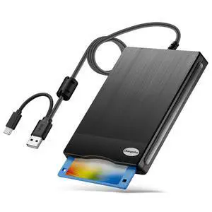 Floppy Disk Reader 3.5 inch USB Floppy Disk Drive External 3 1/2 Floppy disc Reader Portable Floppy Diskette Drive USB C for PC Laptop Notebook Computer with Windows 11/10(Plane Texture, 3.5 Inch)