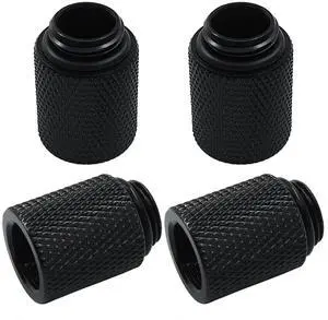Unlorspy 4Pcs G1/4" Male to Female External Adapter G1/4 x 20mm Male to Female Extender Fitting with O-Ring for Computer Water Cooling System (Black)