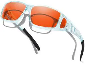 Xfeel Fit Over Blue Light Blocking Glasses Over Prescription Glasses Women Men for Computer, TV, Gaming