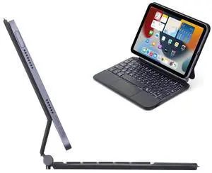 HENGHUI Keyboard for iPad Mini 7 A17 Pro/iPad Mini 6th Generation Magnetic Keyboard Case Floating Cantilever Stand Multi-Touch Trackpad Backlit Keys for iPad Mini 6 (Black)