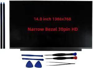 Replacement Screen N140BGA-EA4 B140XTN07.2 NT140WHM-N34 Fit NT140WHM-N51 B140XTN07.3 LCD Screen Replacement for HD 1366x768, LED Non-Touch Display(Narrow Edge) with Tools