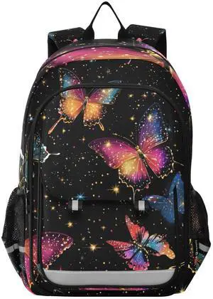 FUQIUMI Laptop Backpack Fashion Travel Backpack for Women Men Butterfly Colorful Pattern School Backpack for Teens Boys Girls,Water Resistant & Lightweight