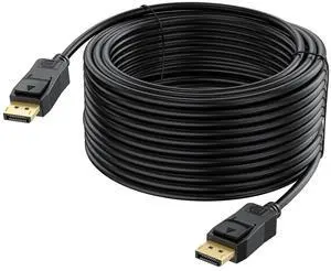 UVOOI 4K DisplayPort Cable 50 Feet, Long DP to DP Cable 50FT DisplayPort Cord Support 4K@30Hz, 2K, 1080P@60Hz for PC, TV, Gaming Monitor, Computer, Desktop, Laptop (50ft, 15.2m)