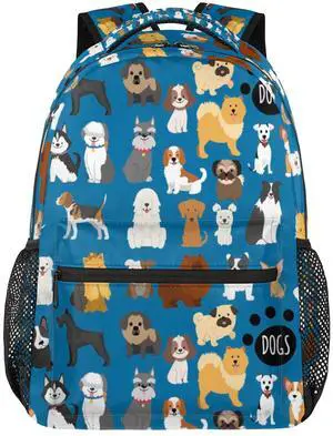 Kawaii Dog Travel Laptop Backpacks Lightweight Travel Hiking Camping Casual Daypack Backpack for Men Women Adults