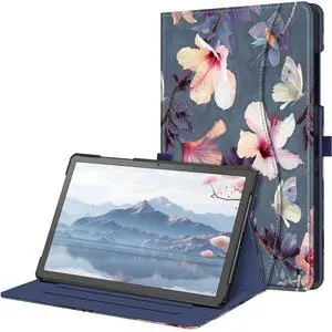 Fintie Case for Samsung Galaxy Tab A9 Plus/A9+ 5G 11 Inch 2023 Model (SM-X210/X216/X218), Multi-Angle Viewing Smart Stand Back Cover with Pocket Auto Wake/Sleep, Blooming Hibiscus