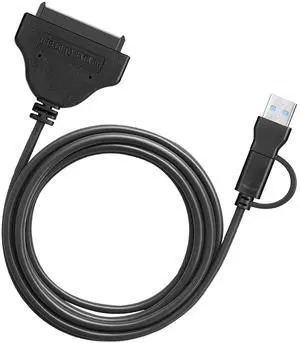 FANBLACK SATA to USB Cable 3.2ft, 2-in-1 USB-C/USB-A 3.0 to SATA III Hard Driver Adapter Compatible for 2.5 inch HDD and SSD (100cm)