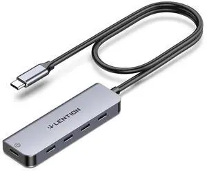 LENTION USB C Hub, 2FT Long Cable Multiport Adapter, 4 USB3.0 Ports (USB-C Type, 5Gpbs), Powered Port,Compatible MacBook Pro, iMac, iPad Pro, iPhone 15/15 Pro, and More (CE31,Space Gray) LENTION USB C Hub, 2FT Long Cable Multiport Adapter, 4 USB3.0 Ports (USB-C Type, 5Gpbs), Powered Port,Compatible MacBook Pro, iMac, iPad Pro, iPhone 15/15 Pro, and More (CE31,Space Gray)