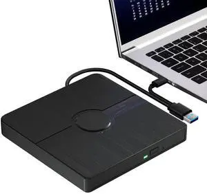 External Blu Ray Drive, BD Player with Read/Write Capability Portable Blu-ray Player with USB 3.0 and Type-C CD/DVD Burner 3D Blu-ray Drive Compatible with Windows Laptop Desktop PC