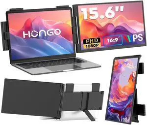 Laptop Screen Extender, 15.6" FHD 1080P Dual Monitor, Laptop Monitor Extender for 14"-16" Laptops, Second Screen with USB-C/HDMI Port, Plug n Play for Windows/Mac/Android/Switch/PS5