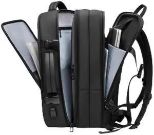 POIXM Vacuum Backpack with Pump for Travle, 60L Expandable Air Compression System, Water-Resistant,Carry-On Suitcase Luggage