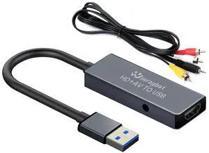 USB Video Capture Card for VHS/HDMI/AV/RCA - Analog to Digital Video Converter - VHS to Digital/USB/RCA Converter - Compatible with Mac/Windows/Linux