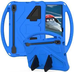 Kids Case for Samsung Galaxy Tab S9 FE 10.9"/Tab S9/S8/S7 11", Techcircle Light Weight Shock Proof EVA Foam Handle Rugged Stand Protective Case for Galaxy Tab S9 2023/Tab S8 2022/Tab S7 2020, Blue
