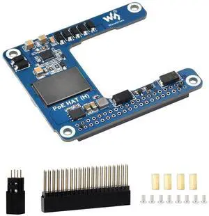 Power Over Ethernet (PoE) HAT for Raspberry Pi 5 / CM5, 802.3af/at PoE Network Standard, 5V 5A Output, Isolated Switched-Mode Power Supply, Compatible with Pi5 Official Case and Active Cooler