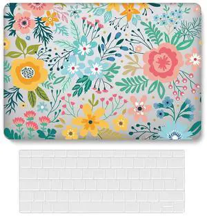 Hard Case Compatible with MacBook Air 11 inch Model A1465 & A1370,Plastic Laptop Hard Case Protective Cover with Keyboard Cover Skin for MacBook Air 11.6 inch - Colored Flower 1