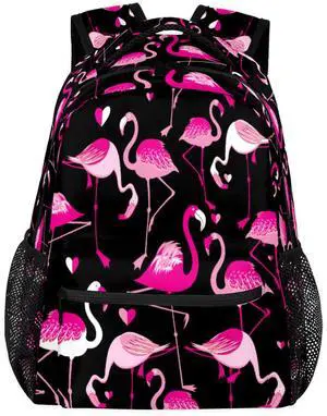 Backpacks Boys Girls, Kawaii Pink Flamingo Lightweight School Backpack Laptop College Bookbag, Travel Casual Daypack, Hiking Camping Computer Rucksack