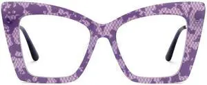 Zeelool Retro Butterfly Glasses for Women Blue Light Blocking Glasses Anti Eyestrain Eyewear ZJGX197476 Purple