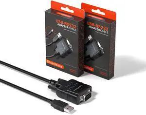DriverGenius SerialPulseX-Series | USB to RS232 Serial Converter with 9 x LEDs - for Embedded Developers & Hobbyists | Works with Windows 11, macOS 15 USB232A-E-A, 2-Pack
