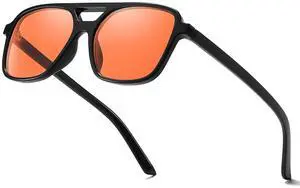 SODQW Gaming Blue Light Blocking Glasses for Men Women Reduce Eyestrain Orange Aviator Eyeglasses for Computer TV