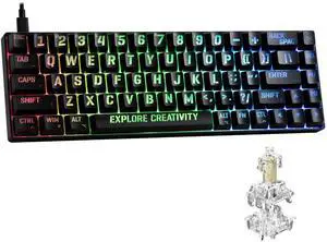 XVX HE68 Max Rapid Trigger Keyboard 60% Percent,Hall Effect Keyboard with Gateron Magnetic Jade Max Switch,CNC Aluminum Frame Custom Mechanical Key Board for PC/Laptop/Xbox/PS4/PS5,Miami Theme, Black